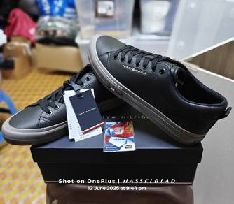 Tommy Hilfiger Signature Leather Trainers Black