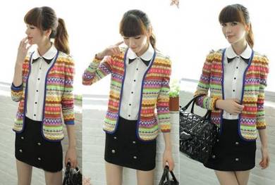 F0311 VINTAGE Embroidery Colorful Cardigan Sweater