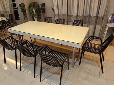 8 Seater Dining Table Set 200cm | HeavyMetal Chair