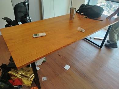 7FT Solid Wood Steel Leg Table TF728
