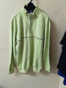 749.michiko london half zipper sweatshirt  x green