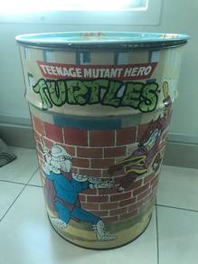 TMNT ninja turtle Vintage 1990 Metal Storage Bin