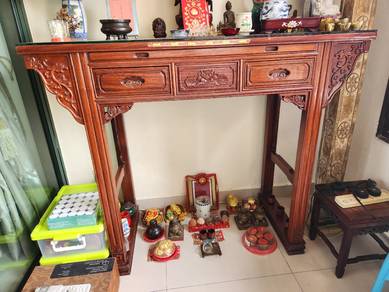 Antique Wooden Altar Table with Two Drawers
