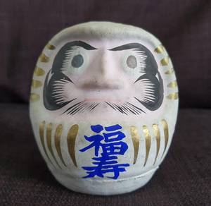 Japanese White Daruma Doll Papermache for Good Luc