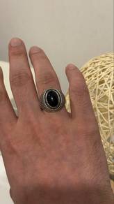 cincin perak asli batu onyx hitam