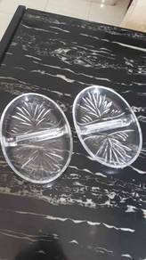 Crystal Relish Dishes- Oval Serving Platters