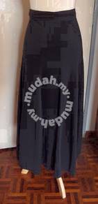 Long Black Flared Skirt