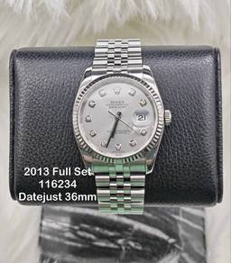 Rolex Datejust 116234 fluted diamond silver