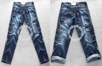 [12.12] Baggy Style Roll-Up Multi-Pocket Pants