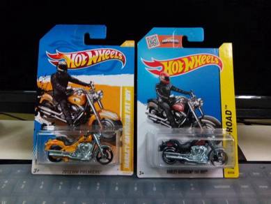 Lot of 2 Hotwheels Harley Davidson Fat Boy