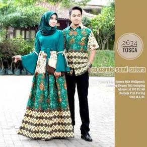 2634 Batik Couple dress top green black blue red