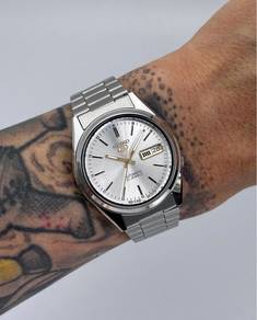 Custom Seiko Mod 37mm Silver Gold SNX DayDate
