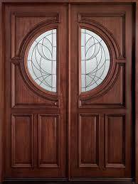 Double leaft wooden solid door