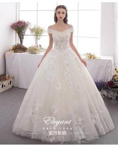White off shoulder wedding bridal gown RB1260