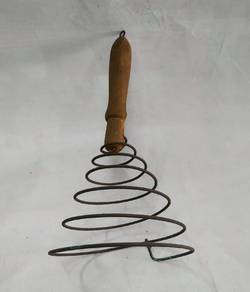 Antique Brass Hand Egg Whisk for Blending Whisking