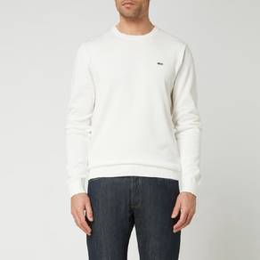 Lacoste pullover logo-patch crew-neck white sweate
