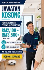 Runner Operasi Penyewa & Housekeeping @Penang