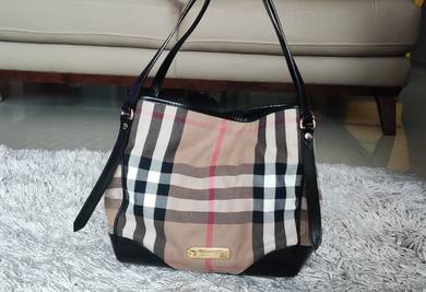 Burberry  Haymarket Check Leather  Trim Shoulder 
