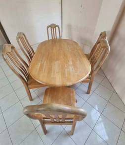 Meja Makan Kayu @ 6 Kerusi