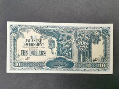 Japan Malaya JIM 10 Dollars Old Banknotes 1942
