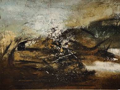 Earthbound Abstraction – Textured Oil Painting