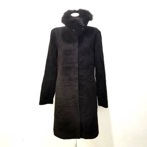 Kyoto Takase FUR Collar Wool Jacket Long Coat
