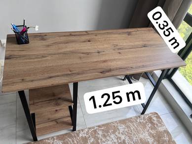 SSF Study Desk, attached shelves with metal frame