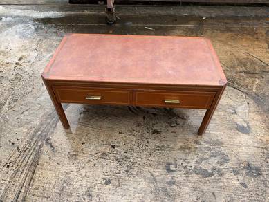 4ft Solid Meja Kopi Coffee Table Drawer Center