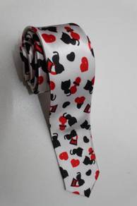 SLIM Valentine Key Lock Symbol Cartoon NeckTie