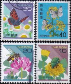 Butterfly Insect Beetle Bee Japan Stamp