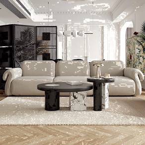 Scarlett Stunning Marble Wood Tea Table Set
