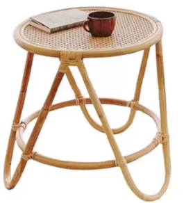 Rattan Round Table Desk Coffee Mini Bamboo Round