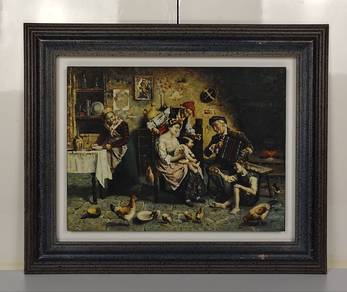 Rustic Interior Scene — Oil Painting Reproduction