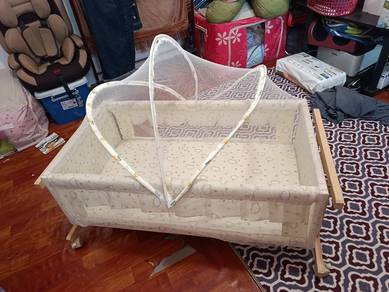 wooden baby cot