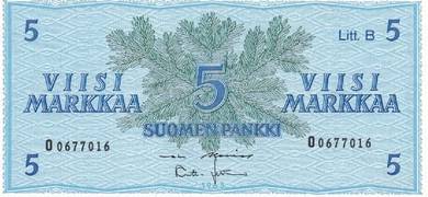 Finland 5 Markkaa 1963 - Pick 106Aa