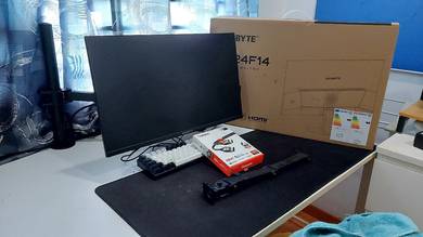 monitor 144hz gigabyte gs24 + monitor arm