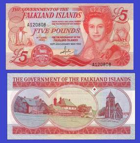 Falkland Islands 5 Pounds 1983【P-12a】