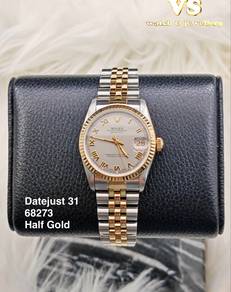 Rolex Datejust 31mm 68273 Half Gold Roman silver