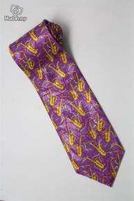Saxophone Musical Instrument Many Cartoon Neck Tie