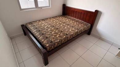 Queen Bed & Mattress with Study Table