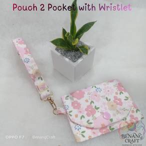 Handmade Pouch 2 Pocket with Wristlet(P2B)