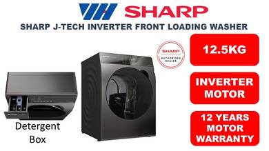 Sharp 12.5KG Inverter Front Loader Washing Machine