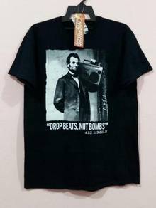 Rare tshirt droop beat,not bombs ABRAHAM LINCOLN