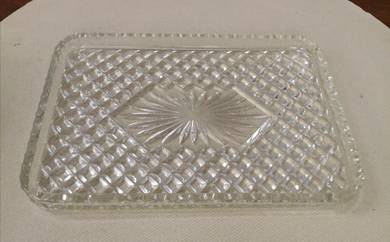 Pressed glass vanity tray