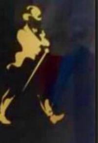 Vintage rare Johnny Walker glass signage