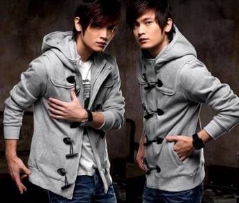 0371 READY STOCK LIGHT GREY HOODiE SWEATER JACKET