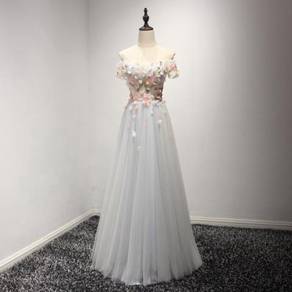 Grey dinner prom dress wedding bridal gown RB0098