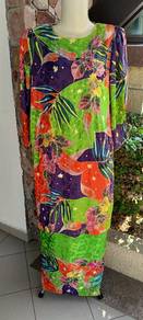 Vintage Vibrant Floral Print Baju Kurung