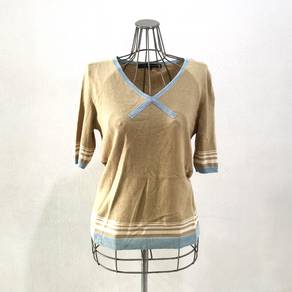 Ralph Lauren knit V-neck cashmere silk brown