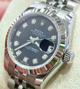Pre Own Rolex 179174 Black Diamond Dial